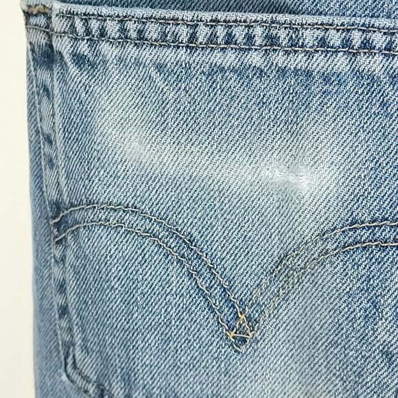 Levi's 505 Denim Jeans Men's 34x30 Blue With Fade Distressed Destroyed - Picture 8 of 15